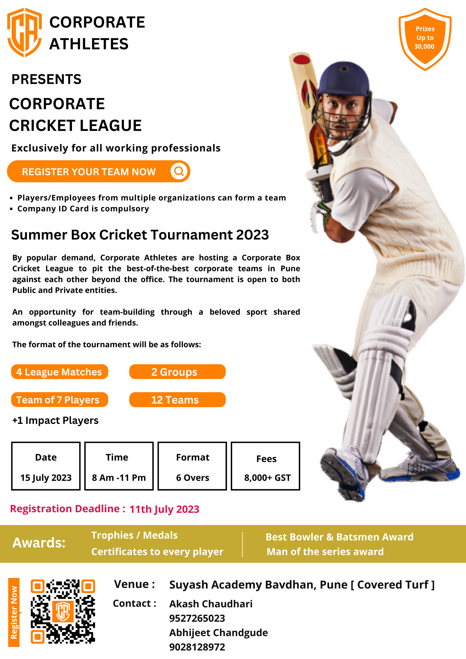 Corporate Cricket Tournament Employee Sports And Wellness Company