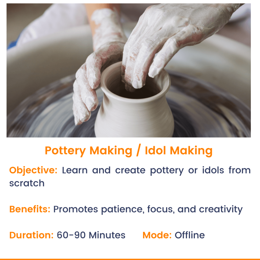 Employee corporate pottery making